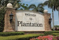 Welcome to Plantation brick sign