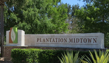 plantation midtown brick sign