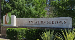 plantation midtown brick sign