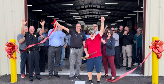 utilities ribbon cutting generator building 