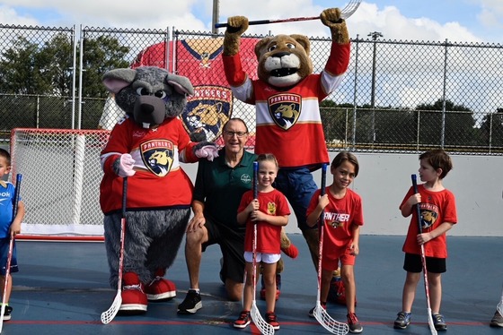 Panthers logo on rink