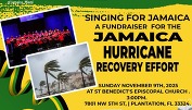 Singing for Jamaica - Recovery Effort flyer