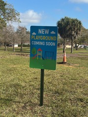 New playground coming sign