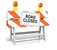 Road closed sign