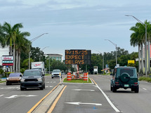 N. Tamiami Trail - Lane closure sign