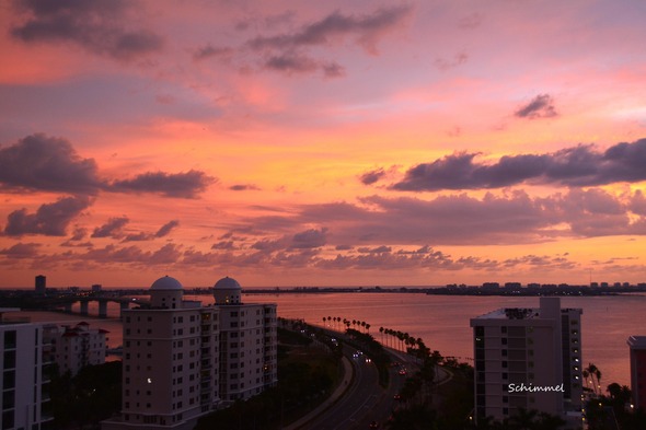 Photo of the sky around sunset time over Ringling Bridge