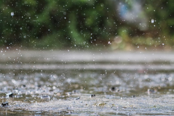 water falling on ground