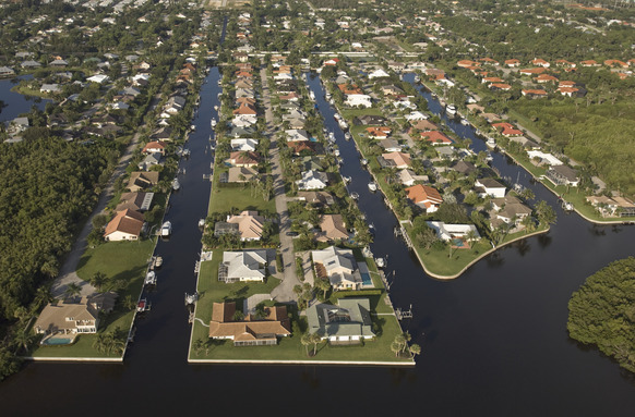 Neighborhood with canals