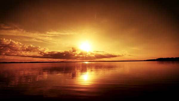 Beautiful sunset over lake