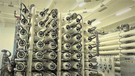 Water treatment facility interior