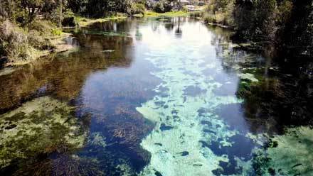 aerial view of spring flow