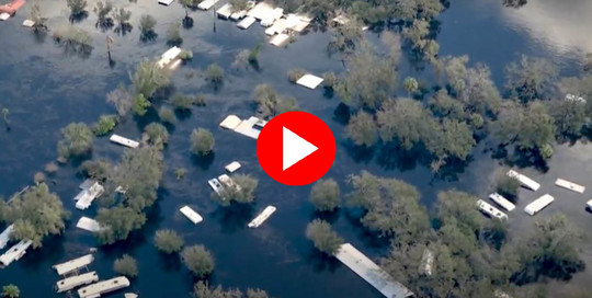 Aerial view of flooding after Hurricane Ian.