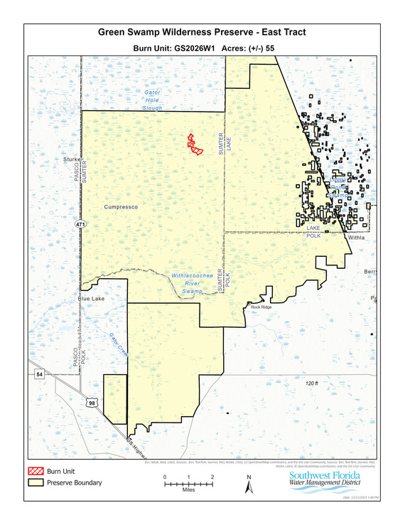 Green Swamp East Tract in Sumter County at 10:00 am, today, December 16, 2025.