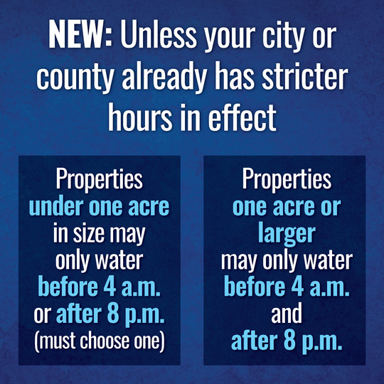 Watering times per under one acre and over one acre