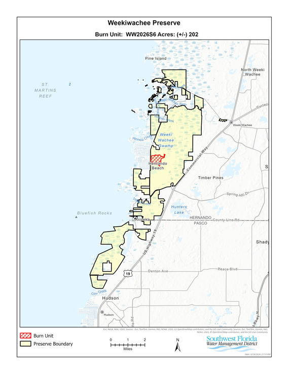 Map of prescribed burn area.  