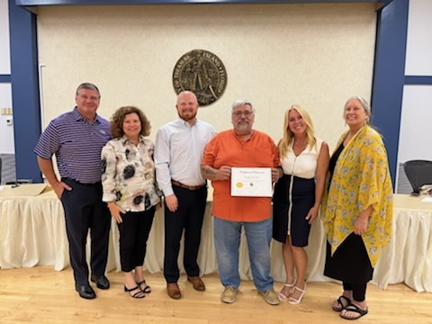 Mark Santos honored by City Commission on retiring after 20 years with the city of Treasure Island