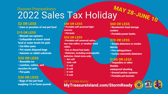 Disaster Prepardeness Sales Tax Holiday