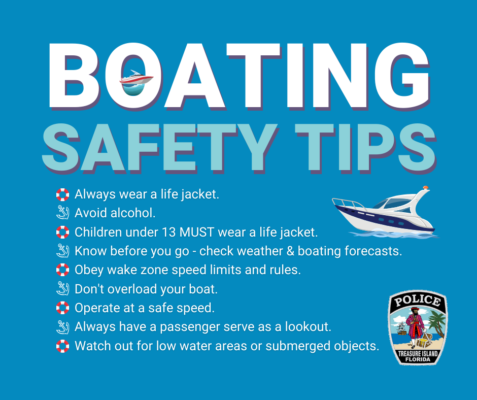 Boating safety tips from the Treasure Island Police Department