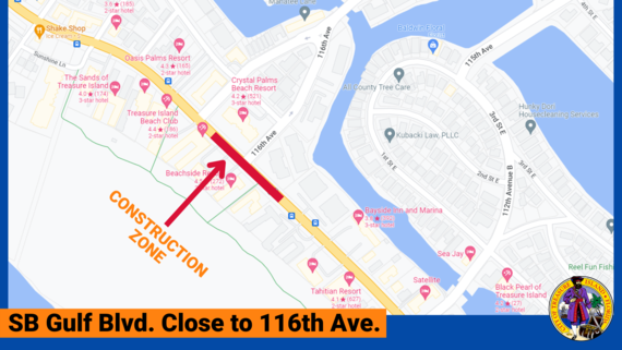 Gulf Blvd lane closures near 116th Avenue start July 6