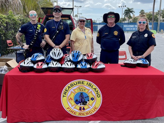 Treasure Island Fire Rescue personel pose for picture