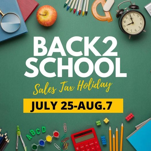 Back to School Sales Tax Holiday