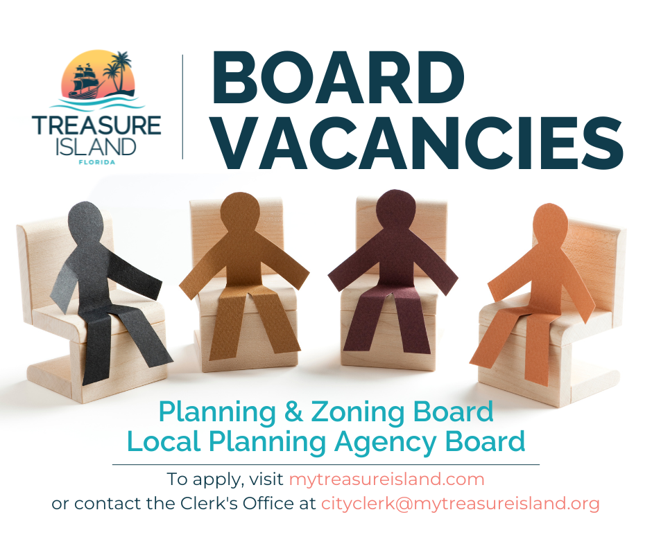 Board vacancies in the city of Treasure Island