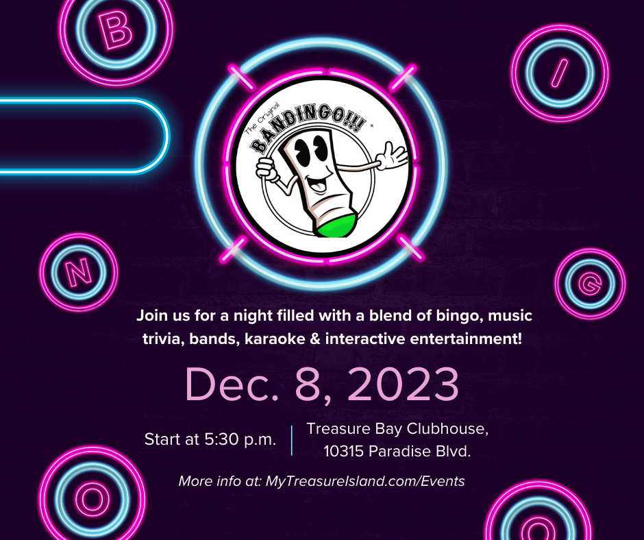 Bandingo Music Bingo is back in Treasure Island on December 8