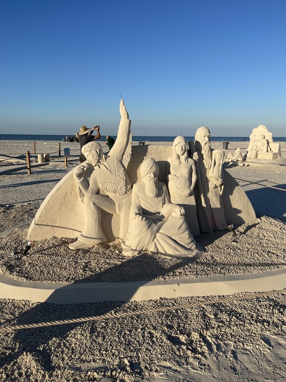 Presley, Sage, Rosemary & Time sand sculpture