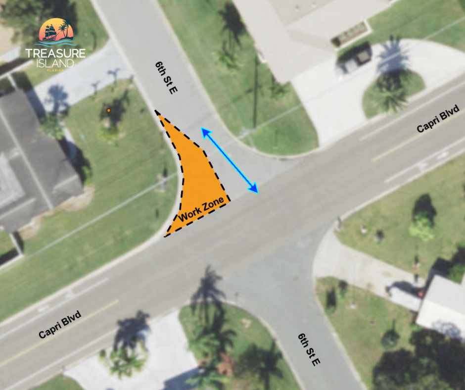 Map of work on lift station lids on the Isle of Capri