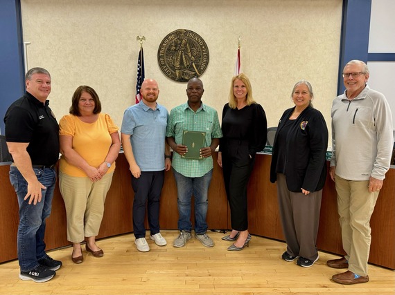 Greg Morris is recognized for his retirement from the city of Treasure Island