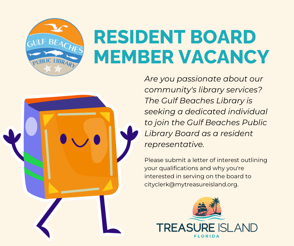 Gulf Beaches Library Resident Board vacany