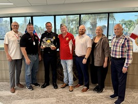 Treasure Island Fire Chief with American Legion President and City Commission