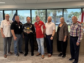 Treasure Island Police Chief with American Legion President and City Commission