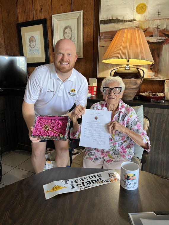 Mayor Tyler Payne with Agnes Abbott