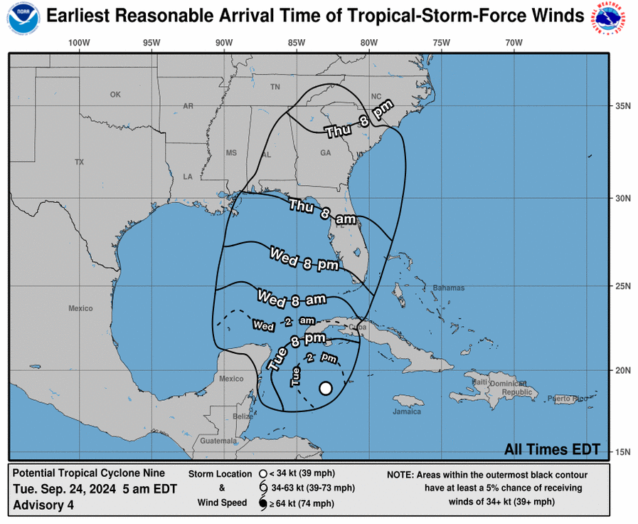 Potential Tropical Cyclone 9 timing