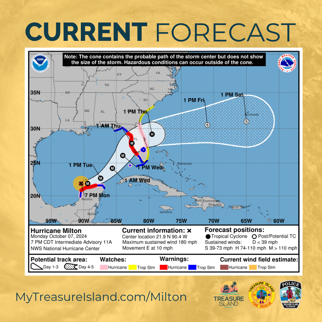 Current Cone for Hurricane Milton