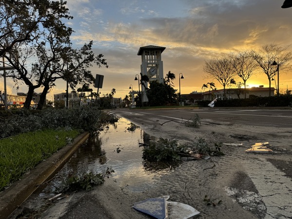 Clock Tower and Debris