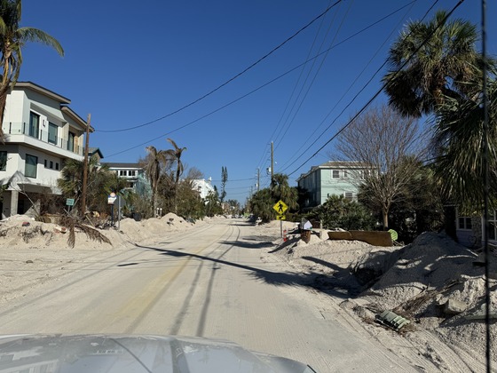 Storm damage on one street in Sunset Beach