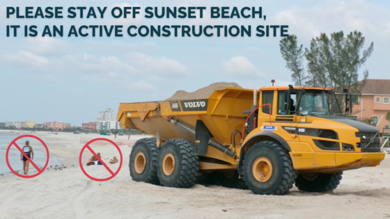 Pictures showing whoat not to do on Sunset Beach during beach restoration