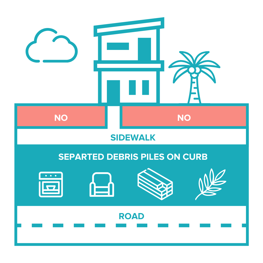 Storm debris placement illustration