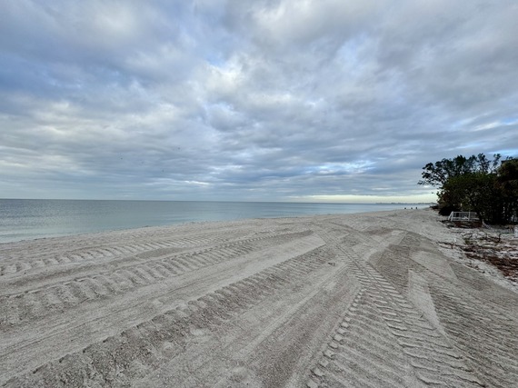 Wide angle view of Sunset Beach after post-storm restoration