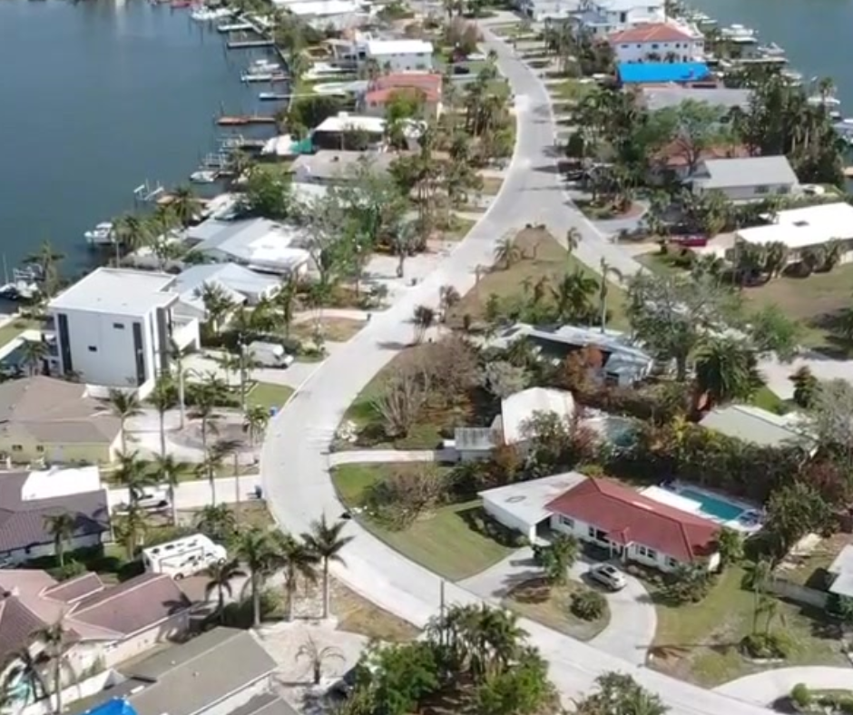 Aerial view of Pardise Island neighborhood