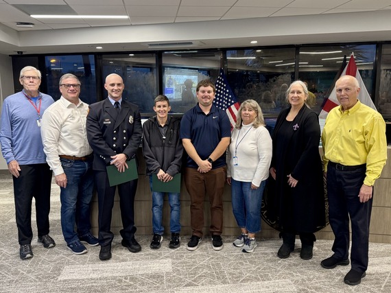 Employee of the Month recipients with city commission