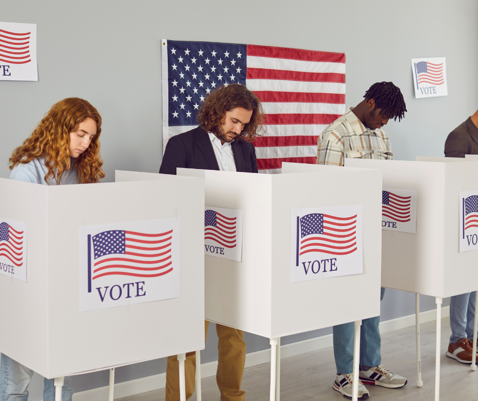 Voters voting at a voting precint