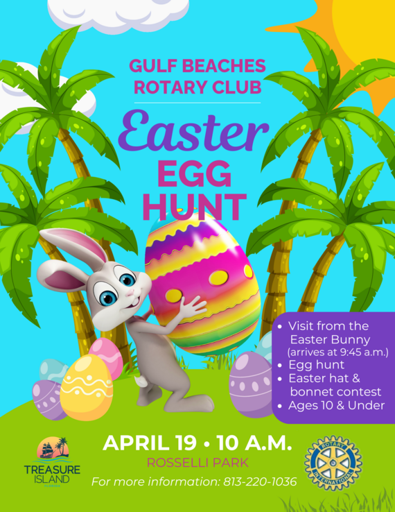 Rotary Club Easter Egg Hunt will be at Rosselli Park on April 19 beginning at 10 a.m.