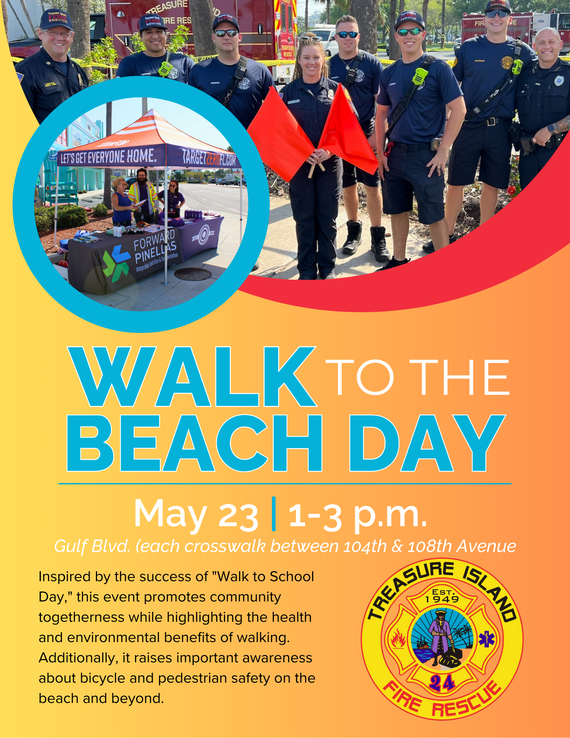 Walk to the Beach Day will be on May 23 from 1 to 3 p.m. along Gulf Blvd. in Treasure Island