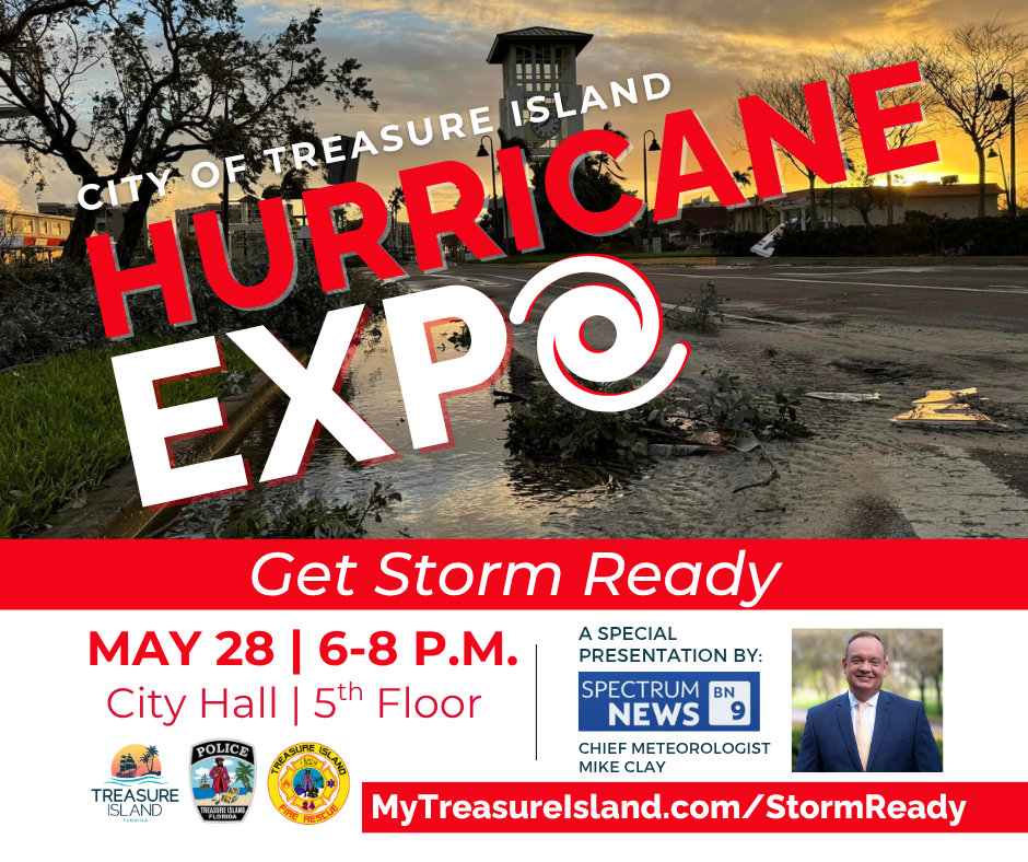 Treasure Island Hurricane Expo will be on May 28 at 6 p.m. on the 5th floor of City Hall