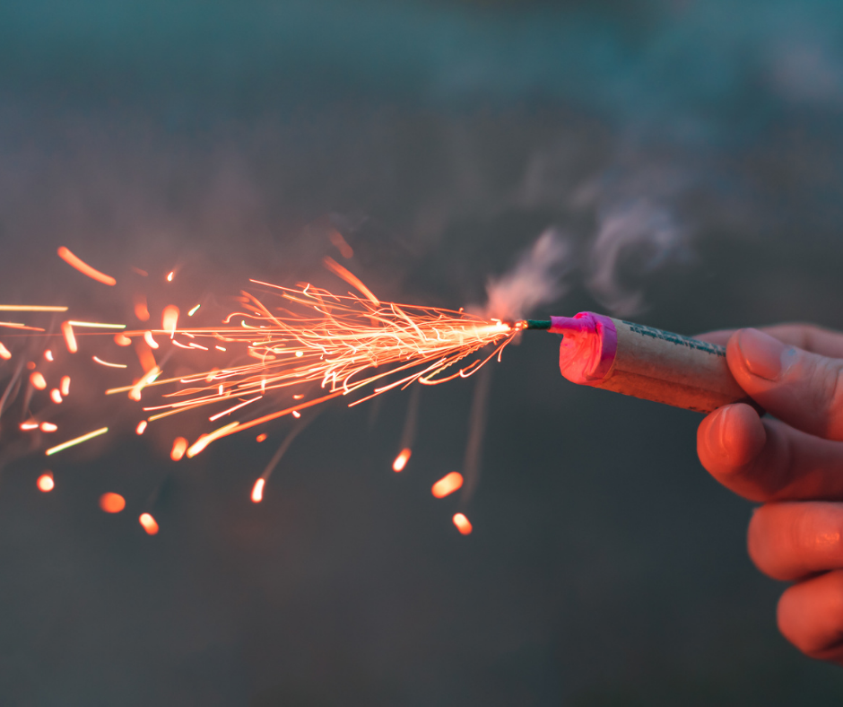 Small fireworks sparking