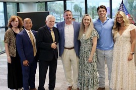 New City Manager Charles Van Zane pictured with family after swearing in