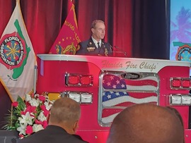 Chief Tripp Barrs leading the Florida Fire Chiefs' Assoication Meeting